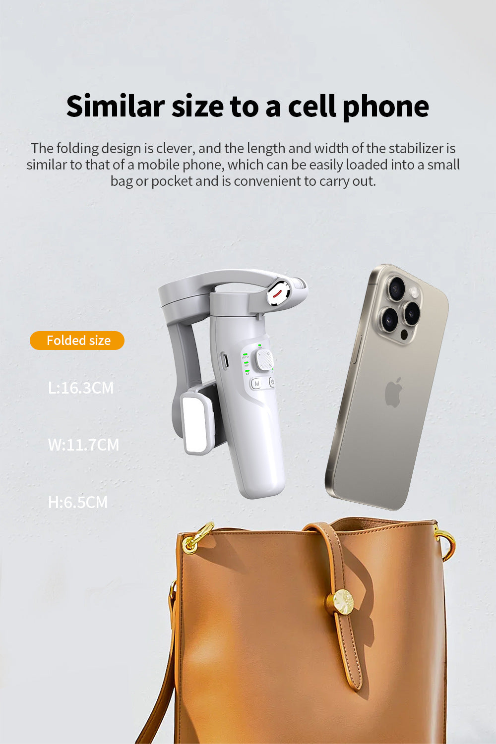 Tête de trépied portative M1 Stabilisateur de téléphone portable à trois axes