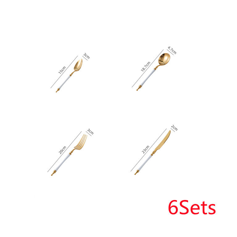 Steak Golden Knife Fork And Spoon Three-piece Set