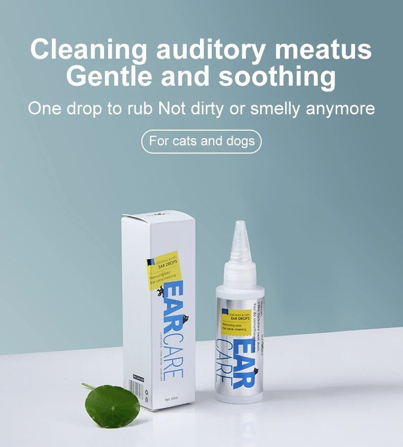Nettoyage des Oreilles pour Animaux de Compagnie, Gouttes de Nettoyage des Oreilles 60 ml