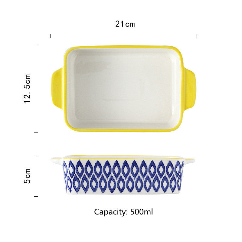 Rectangular Plate And Binaural Baking Bowl
