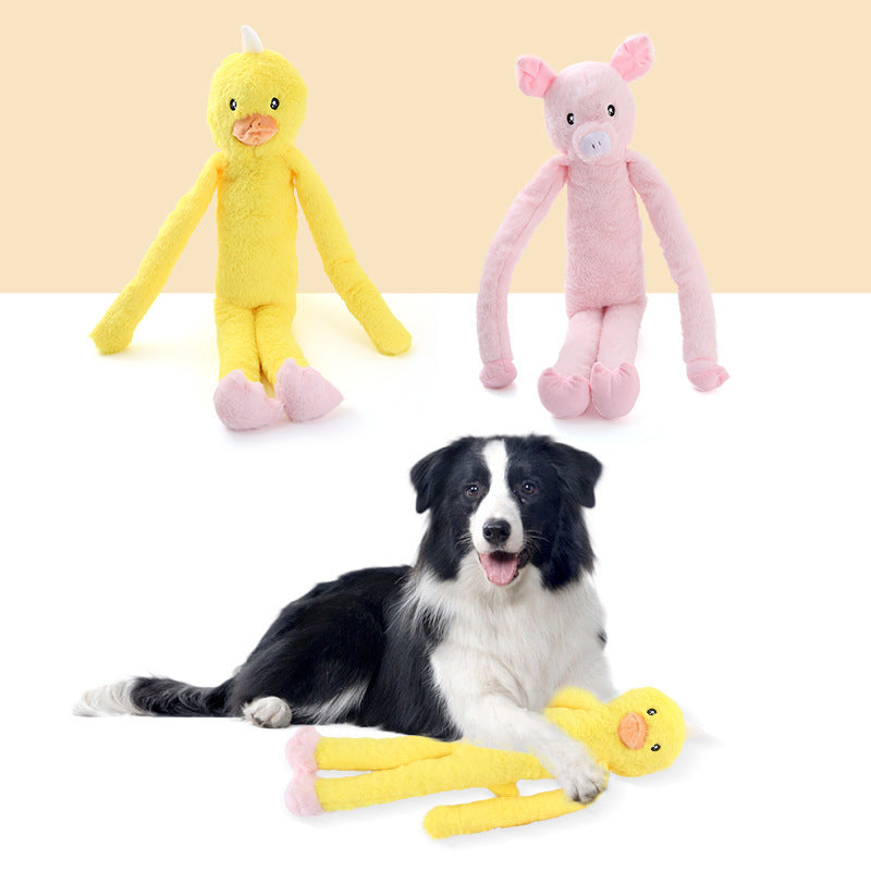 Jouets pour chiens en peluche sonores interactifs avec papier bruissant Golden Retriever grand chien compagnon jouet à mâcher pour nettoyer les dents des animaux de compagnie