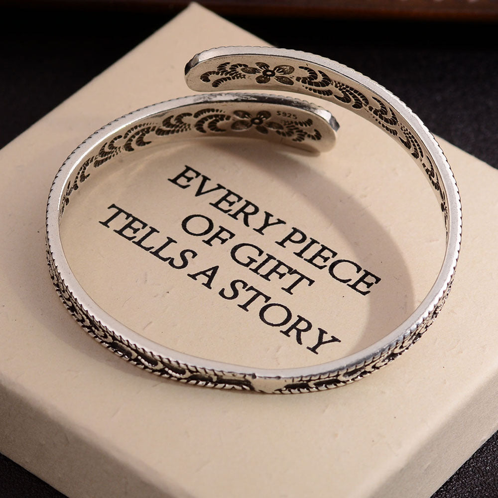 Bracelet Femme Fleur Motif Herbe Tang Rétro Gaufré Mode