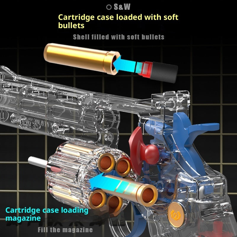 Soft Bullet Gun Rotary Pistol Boy Manual Loading