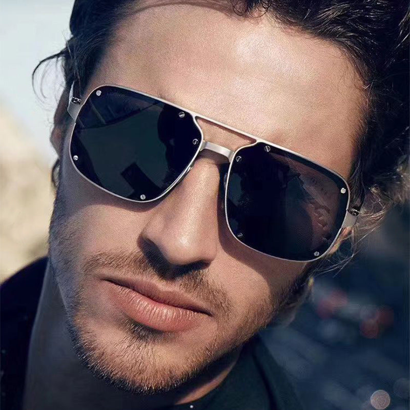Men's European And American Retro Square Sunglasses Trend