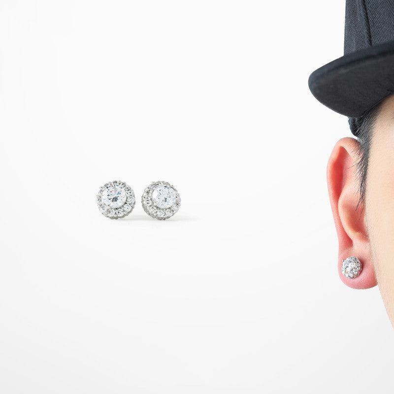 Trendy Men And Women Diamond And Rhinestone Stud Earrings