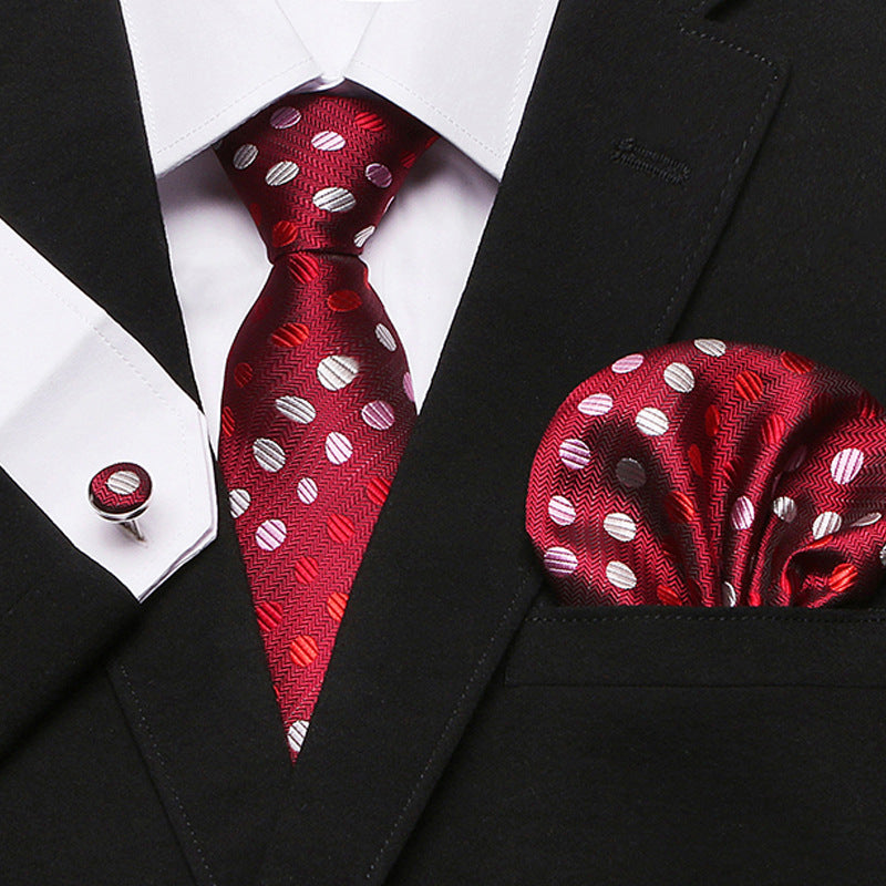 Men's Fashion Simple Cashew Flower Tie Three Pieces Set