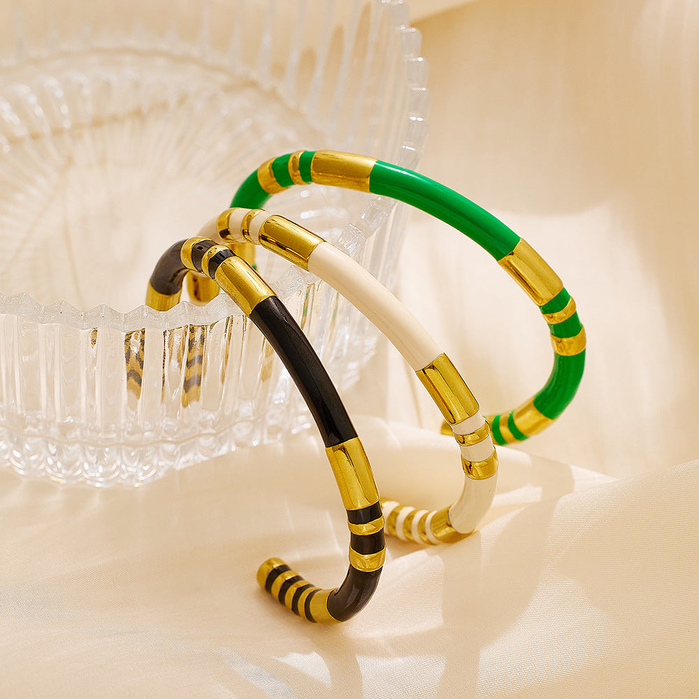 Fashion Bamboo Titanium Steel Bracelet For Women