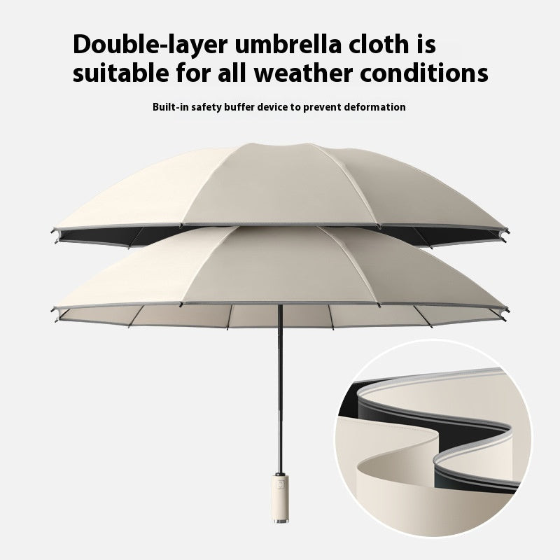 10-bone Automatic Vinyl Double-layer Reverse Umbrella
