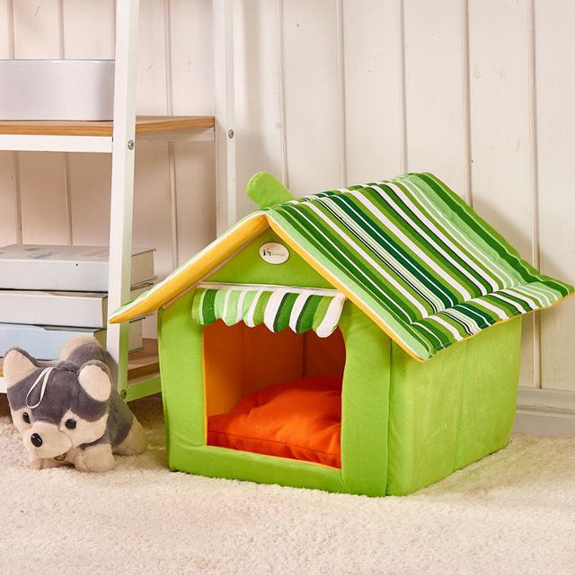 Nouvelle Mode Rayé Amovible Housse Tapis Niche Chien Lits pour Chiens Petits et Moyens Produits pour Animaux de Compagnie Maison Lits pour Animaux de Compagnie pour Chat