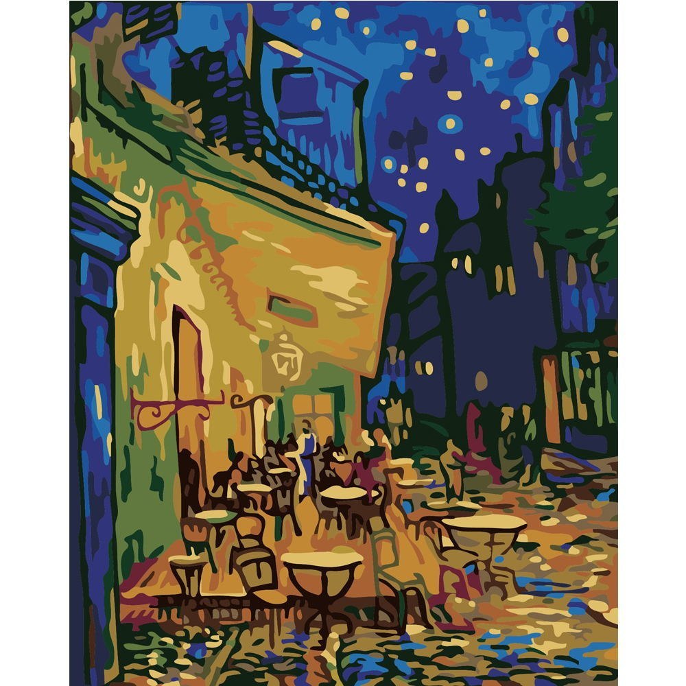 DIY PBN acrylic Van Gogh painting pictures by the numbers framed canvas wall art room home decoration