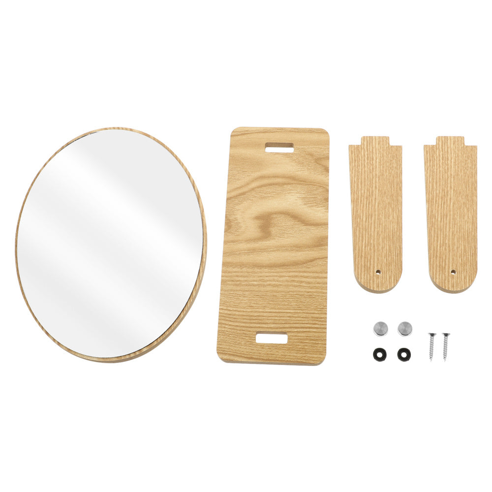 Miroir de maquillage en bois de bureau rotatif