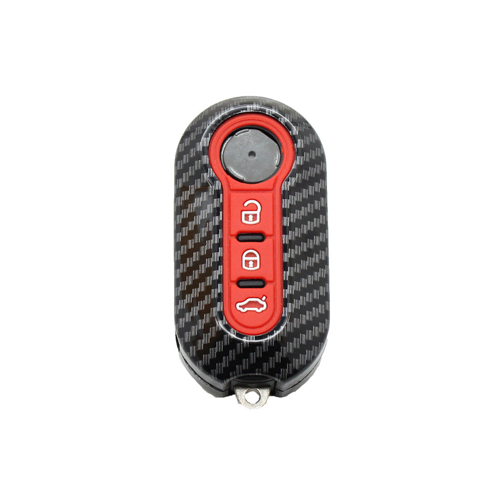 Applicable à la coque de clé Fiat 500 Boyue Ottimo Viaggio en fibre de carbone pour télécommande