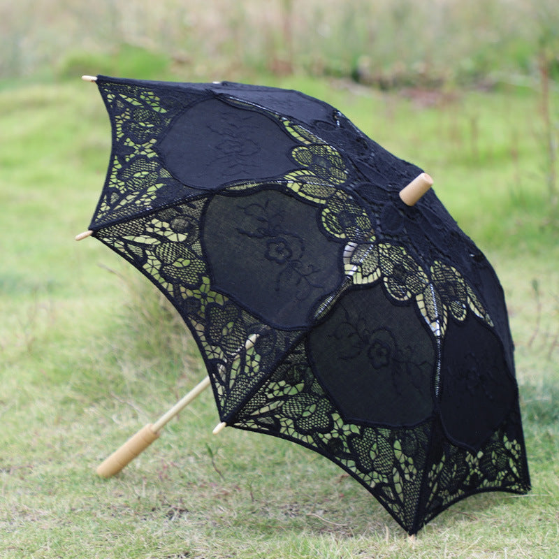 White Lace Decorative Craft Umbrella