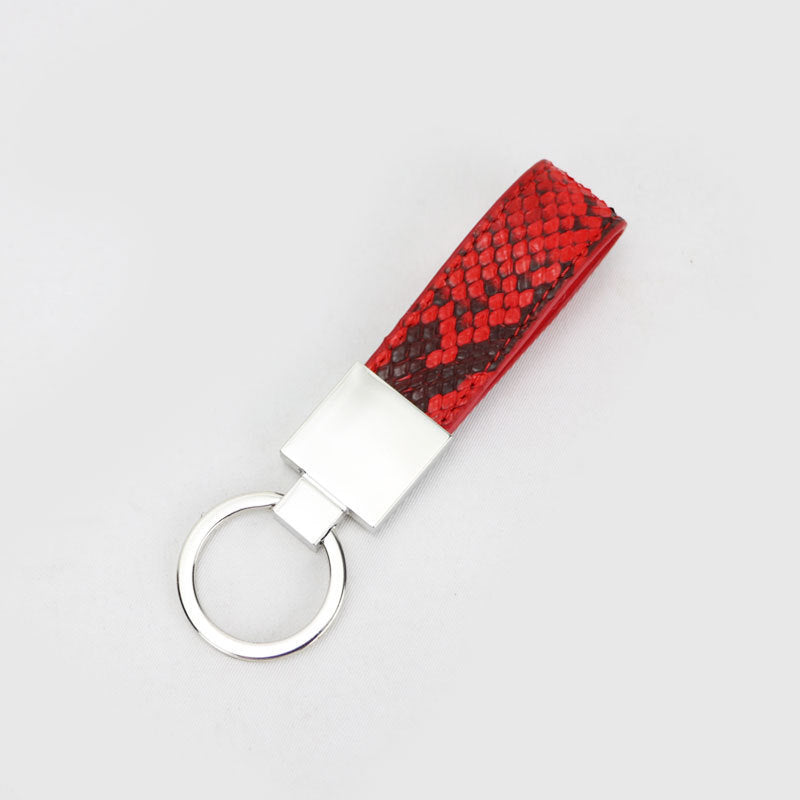 Porte-clés portable en cuir serpent pour voiture