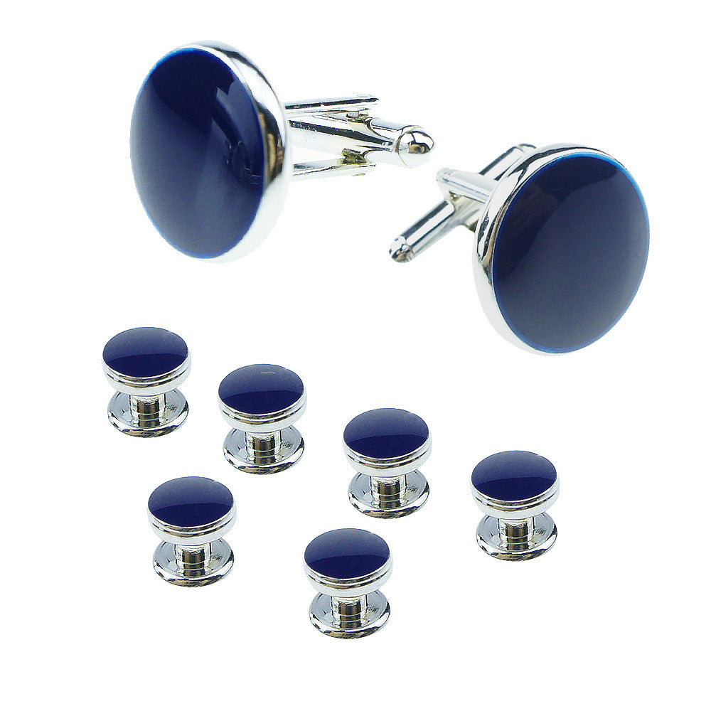 Boutons de manchette homme chemise française ronde goutte coque boutons de manchette combo 8 pièces