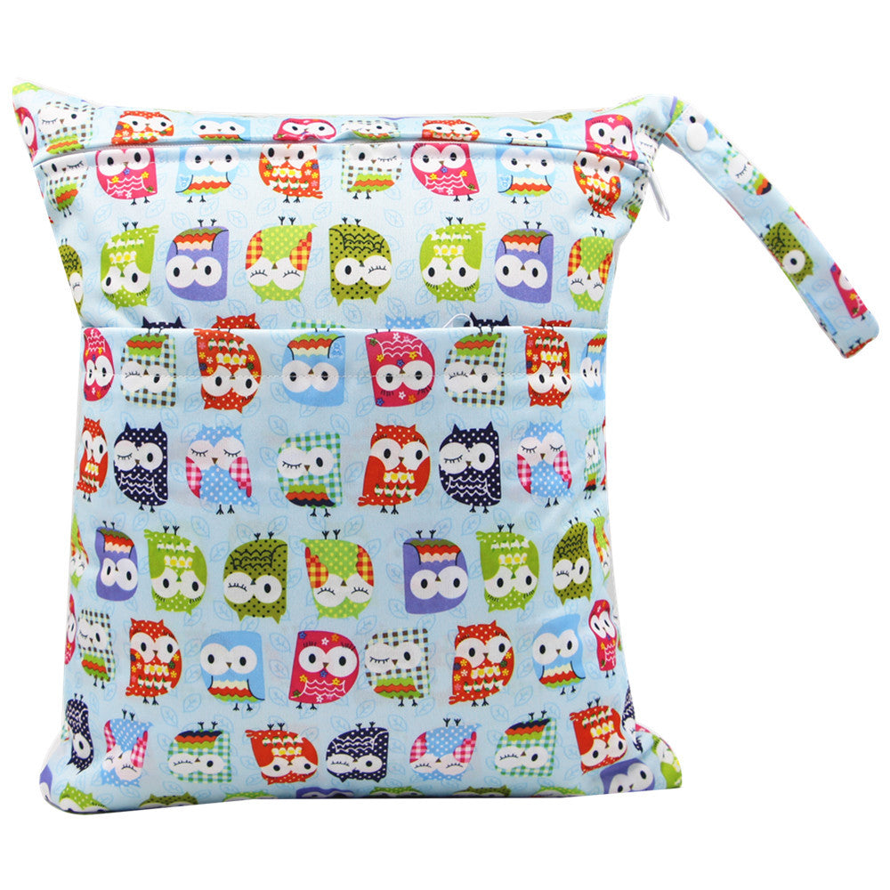 Diaper Bag 30 36cm Baby Double Zipper Printing Waterproof Diaper Bag