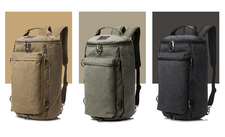 Men's canvas multifunctional large-capacity backpack