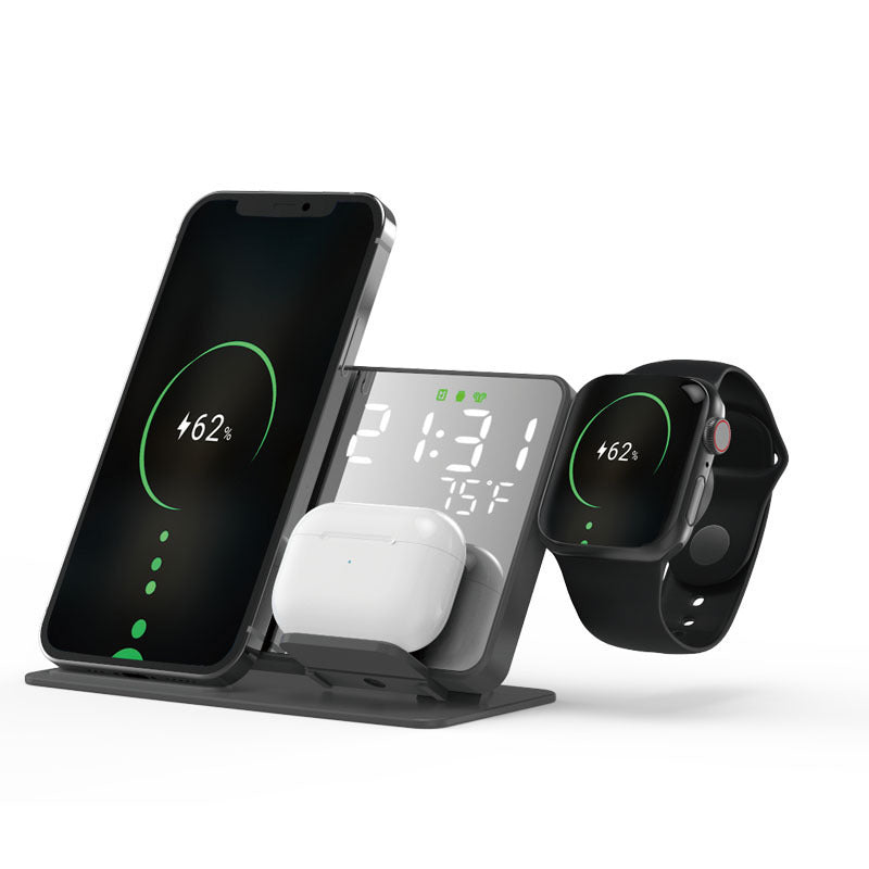 Chargeur sans fil quatre en un pour téléphone portable, casque et montre connectée