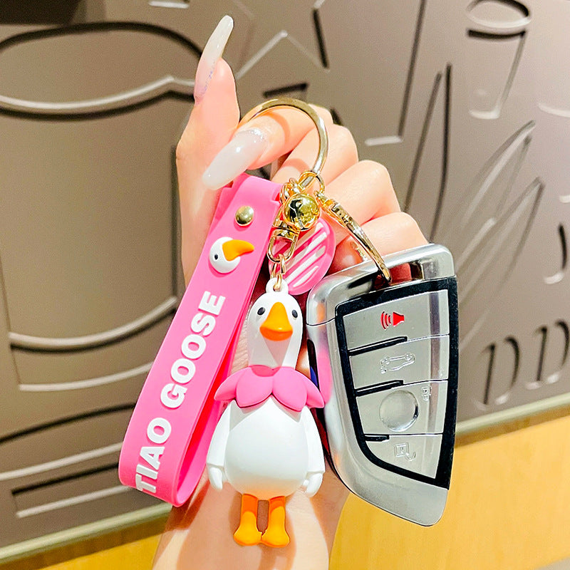 Cute Cartoon A Goose Keychain Fashion Student Pendant Personality Schoolbag