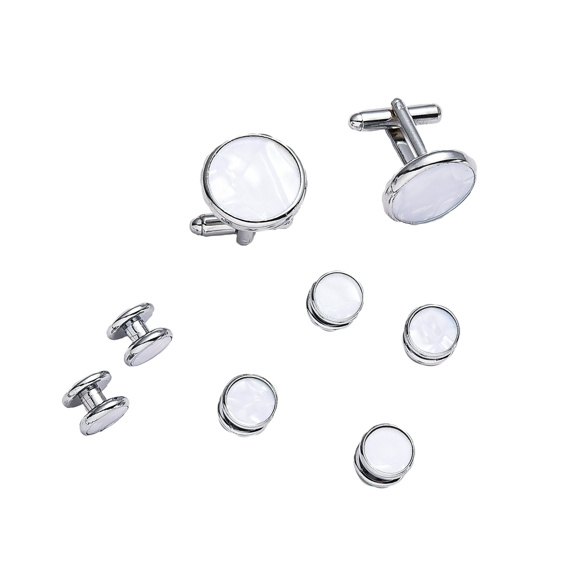 Boutons de manchette homme chemise française ronde goutte coque boutons de manchette combo 8 pièces