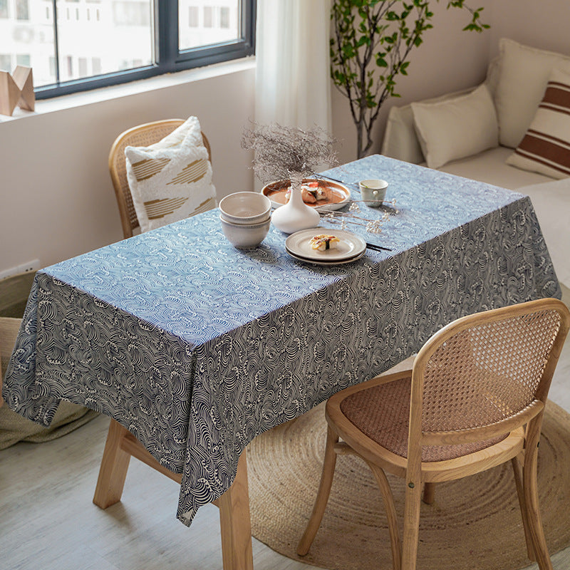 Crafts Cotton Linen Tablecloth Corrugated Household Coffee Table Tablecloth