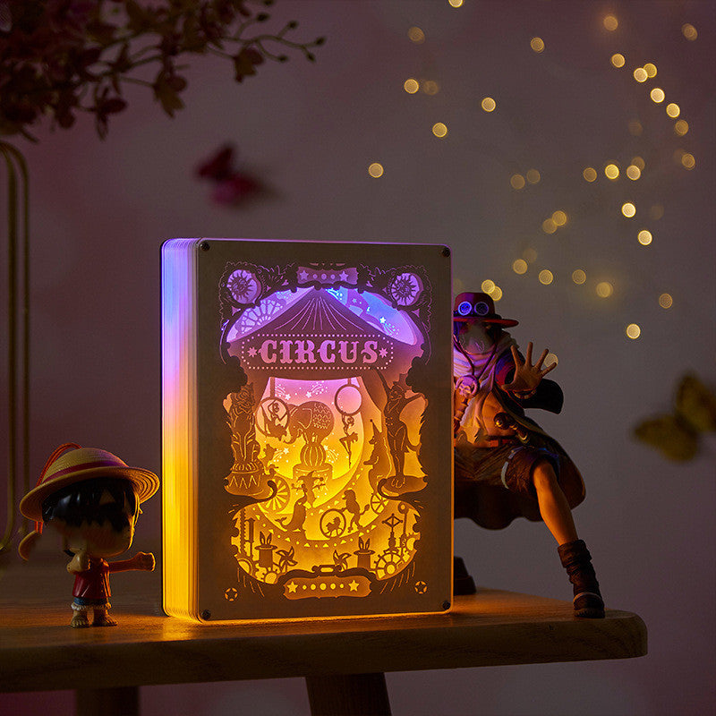Circus 3D Stereo Light And Shadow Paper Carved Lamp
