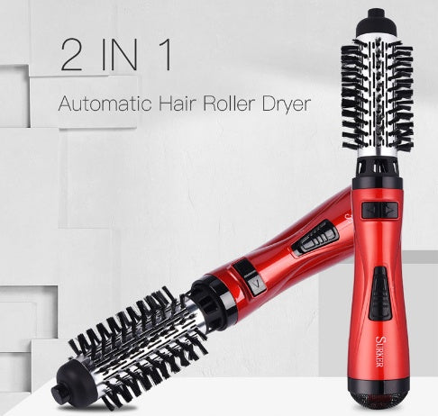 Brosse Rotative Professionnelle Sèche-Cheveux Machine 2 en 1 Multifonction Bigoudi Fer à Friser Baguette Outils de Coiffage