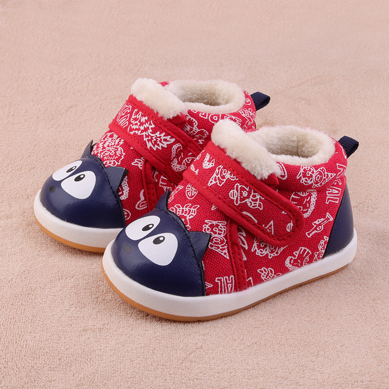 Chaussures bébé en coton de couleur assortie à semelle souple