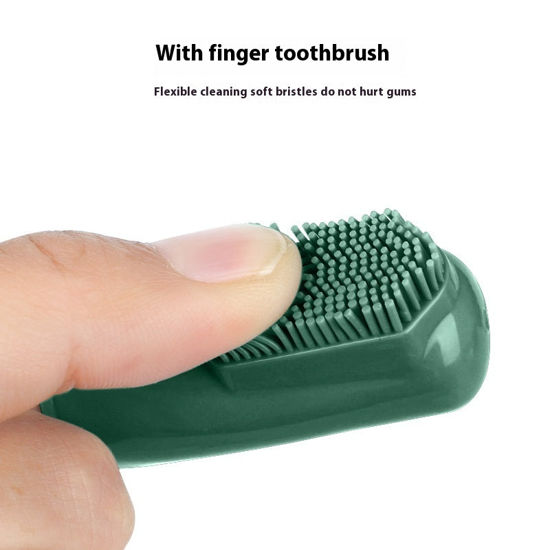 Ensemble Brosse à Dents Dentifrice pour Animaux de Compagnie et Doigtier de Nettoyage pour Chat et Chien