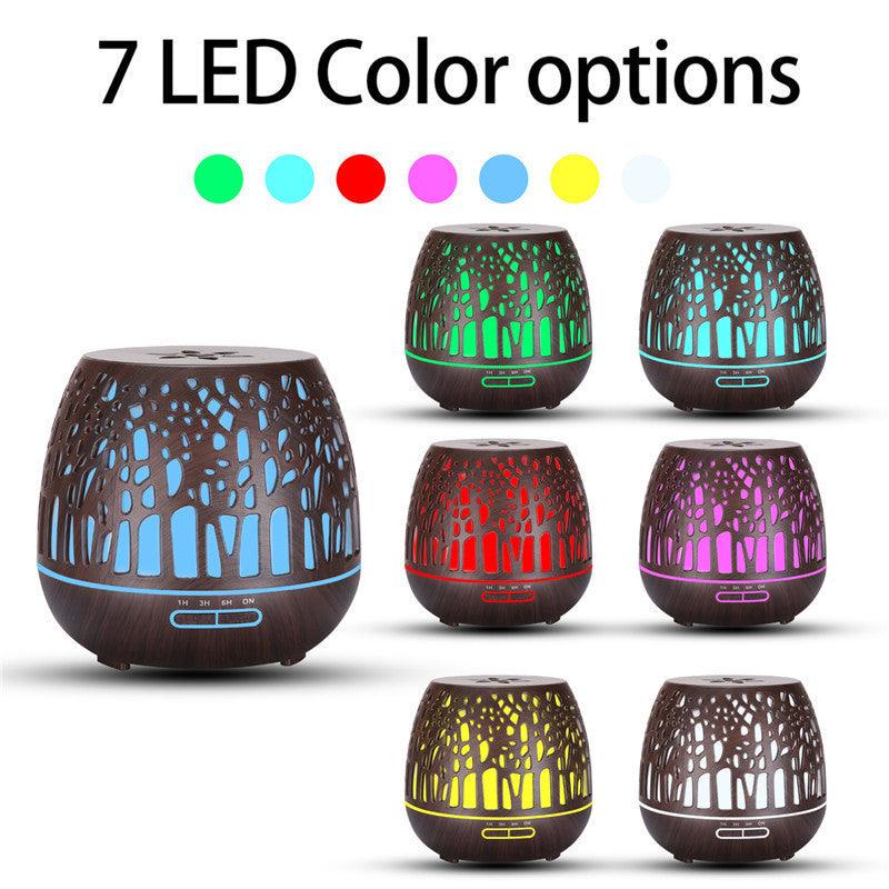 Diffuseur d'huiles essentielles d'ambiance, creux, coloré, humidificateur ultrasonique