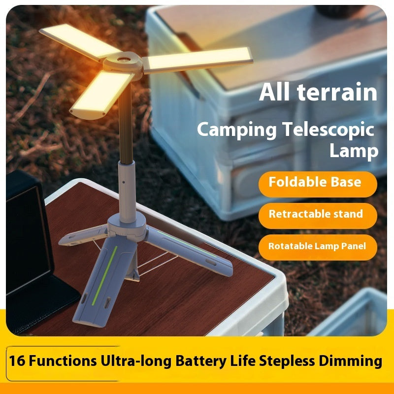 Lanterne de camping multifonctionnelle rechargeable à trois feuilles avec support