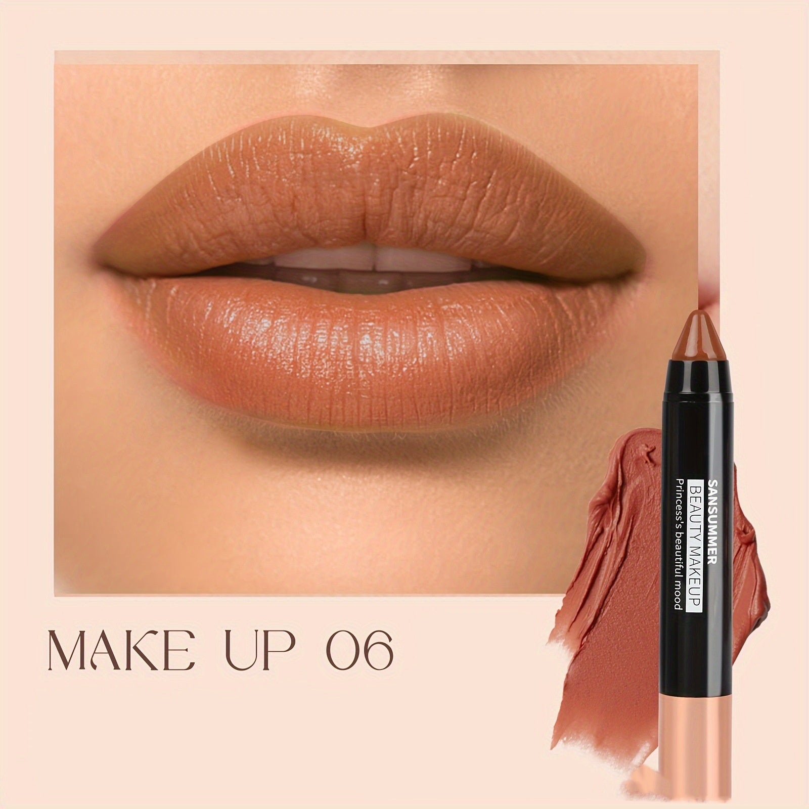 8-color Matte Universal Waterproof No Stain On Cup Lip Liner