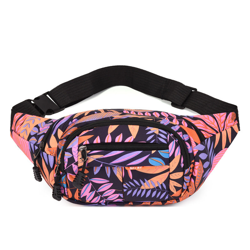Leaves Fancy Shoulder Large Capacity Running Sports Bag Waist Bag