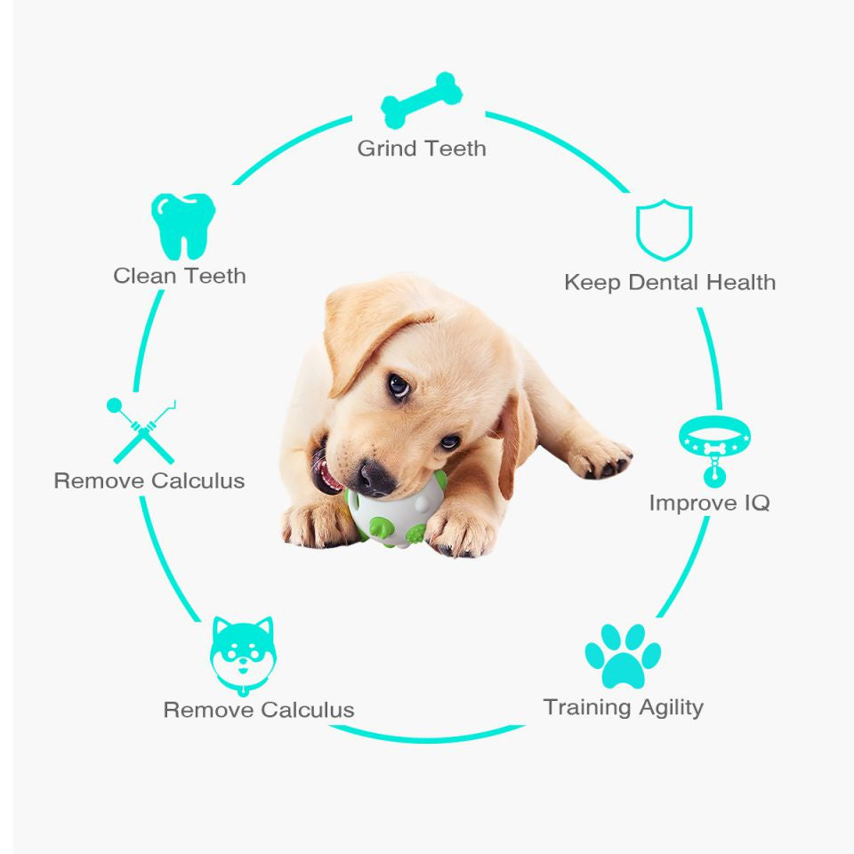 Dog Teething Chew Pet Toy Ball For Dogs Can Be Used For Pet Teeth Cleaning IQ Training Exercise, Stress Relief Interactive Entertainment