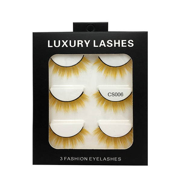 Faux cils de couleur de haute qualité, épais, tridimensionnels, naturels