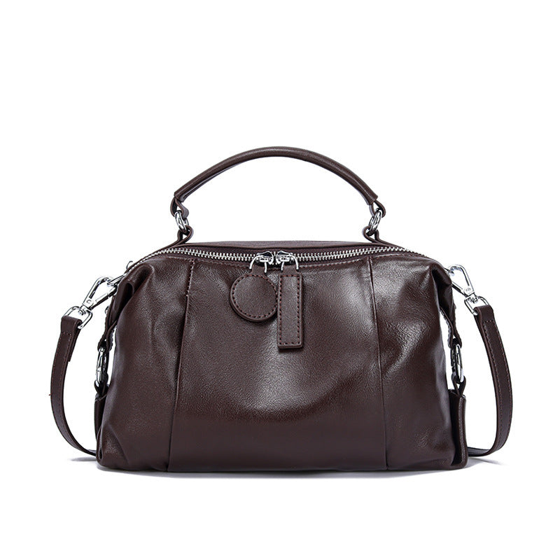 First Layer Leather One-shoulder Retro Commuter Messenger Bag