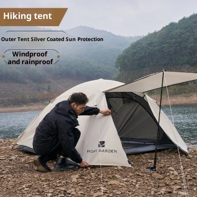 Outdoor Equipment Rain-proof Thickened Camping Three-point Tent Windproof Sunscreen Portable Folding Tent