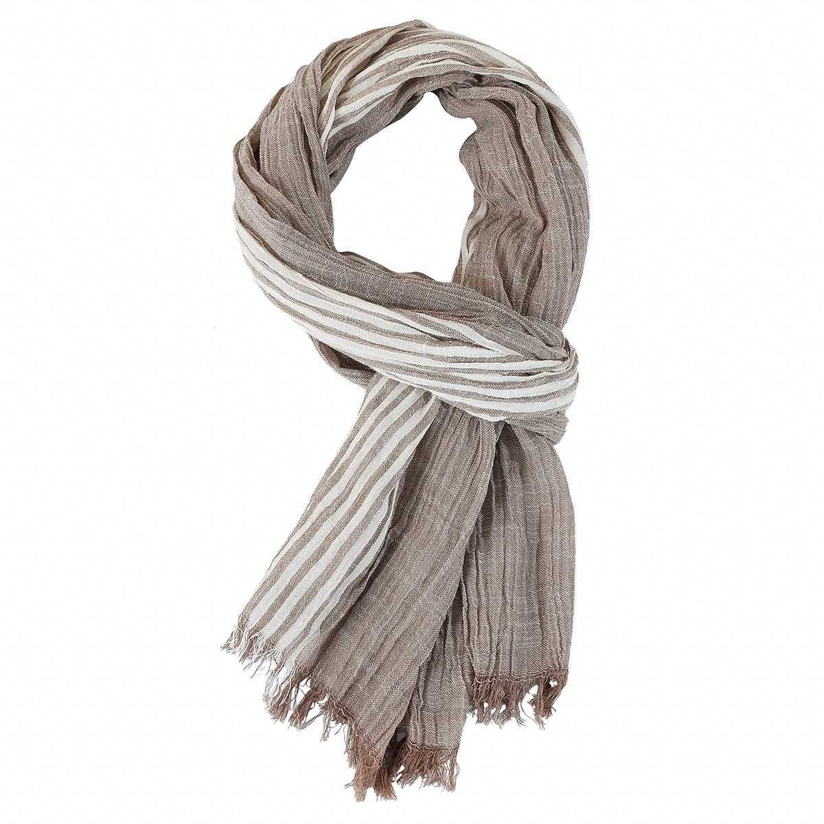 Men's Spring And Summer Thin Striped Scarf Navy Blue Color Matching Thin