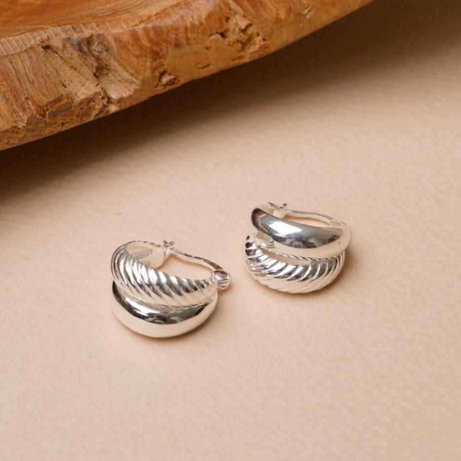 Simple Fashion 925 Sterling Silver Double Stud Earrings For Women