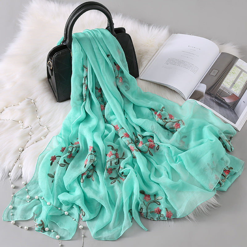 New Autumn And Winter Women's Long Embroidered Scarf