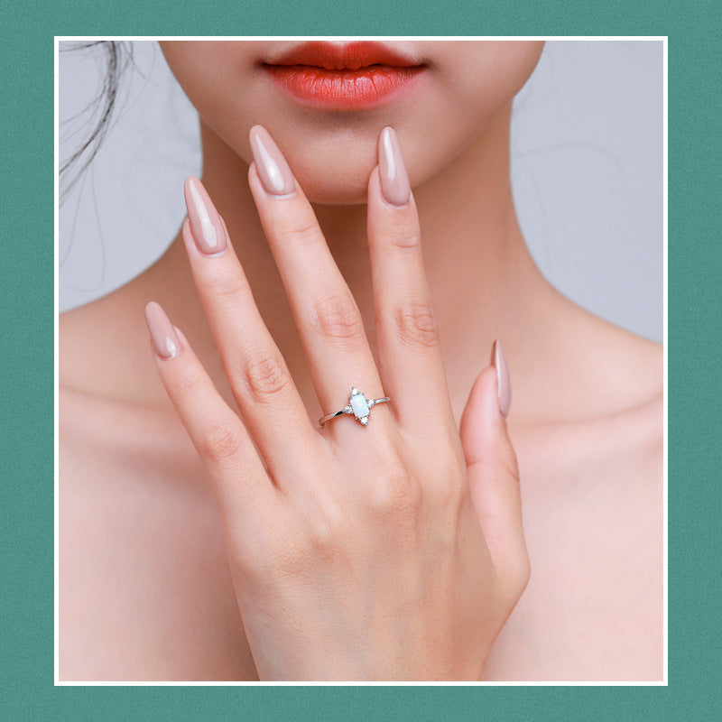S925 Sterling Silver Vintage Opal Ring