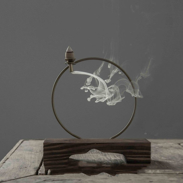 Solid Wood Metal Incense Burner To View Cigarettes And Household Decorations