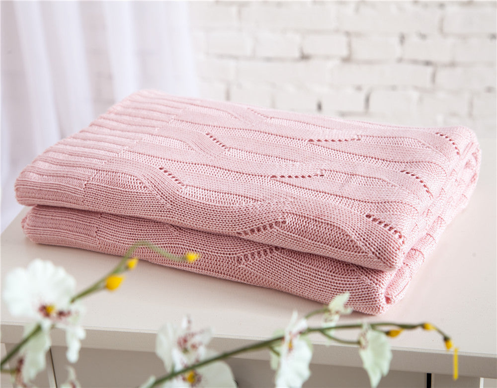 Couverture tricotée en fibre de bambou