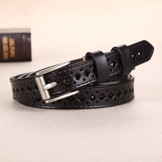 COWATHER good woman cow leather belt buckle belt