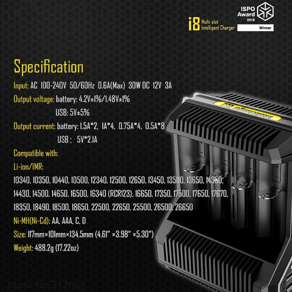 Knightcol I8 fast lithium battery charger
