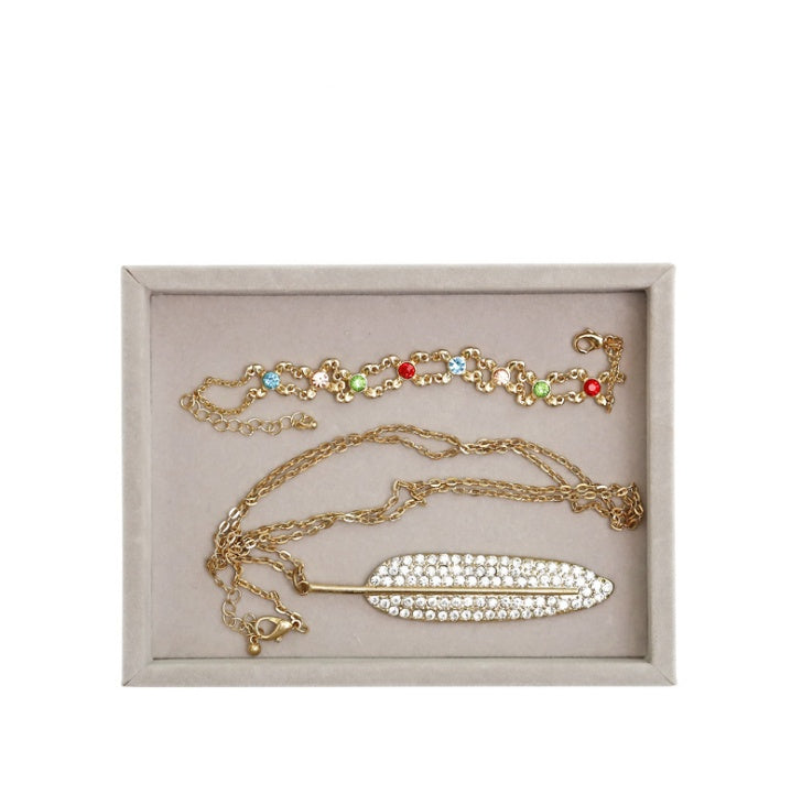 Boîte de rangement de bijoux, bagues et boucles d'oreilles ménagère de grande capacité