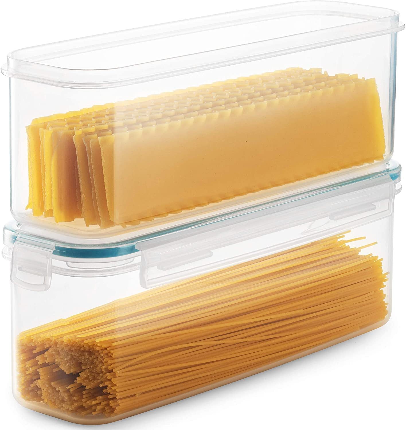 Boîte de Rangement en Plastique Transparente Extensible pour Nouilles avec Couvercle pour Réfrigérateur
