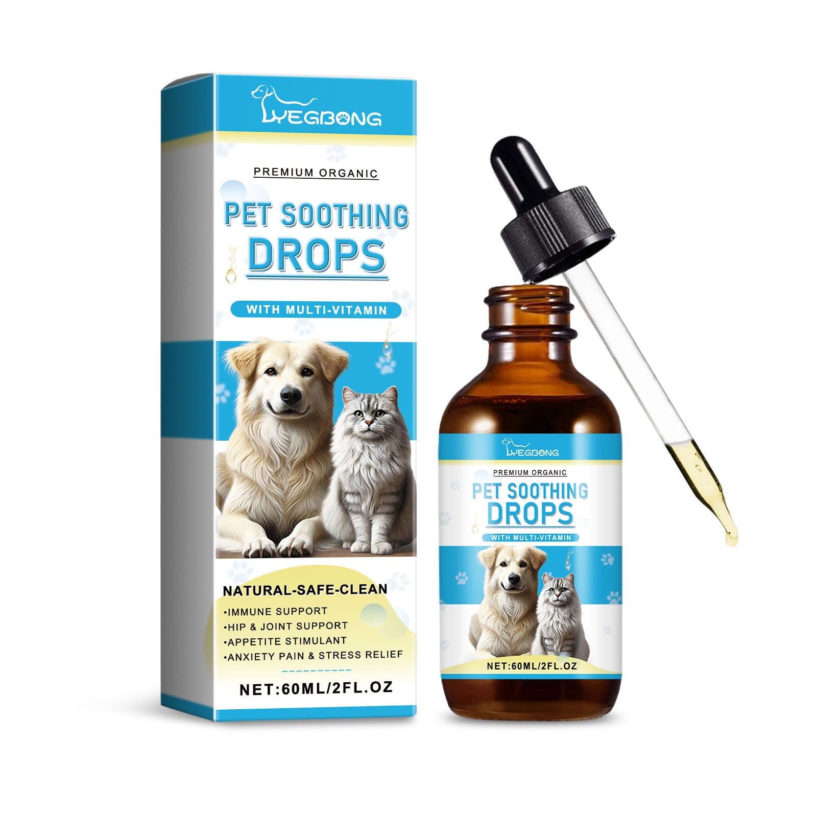 Gouttes de Soin pour Animaux de Compagnie : Complément Nutritionnel pour Chiens et Chats, Renforce l'Immunité