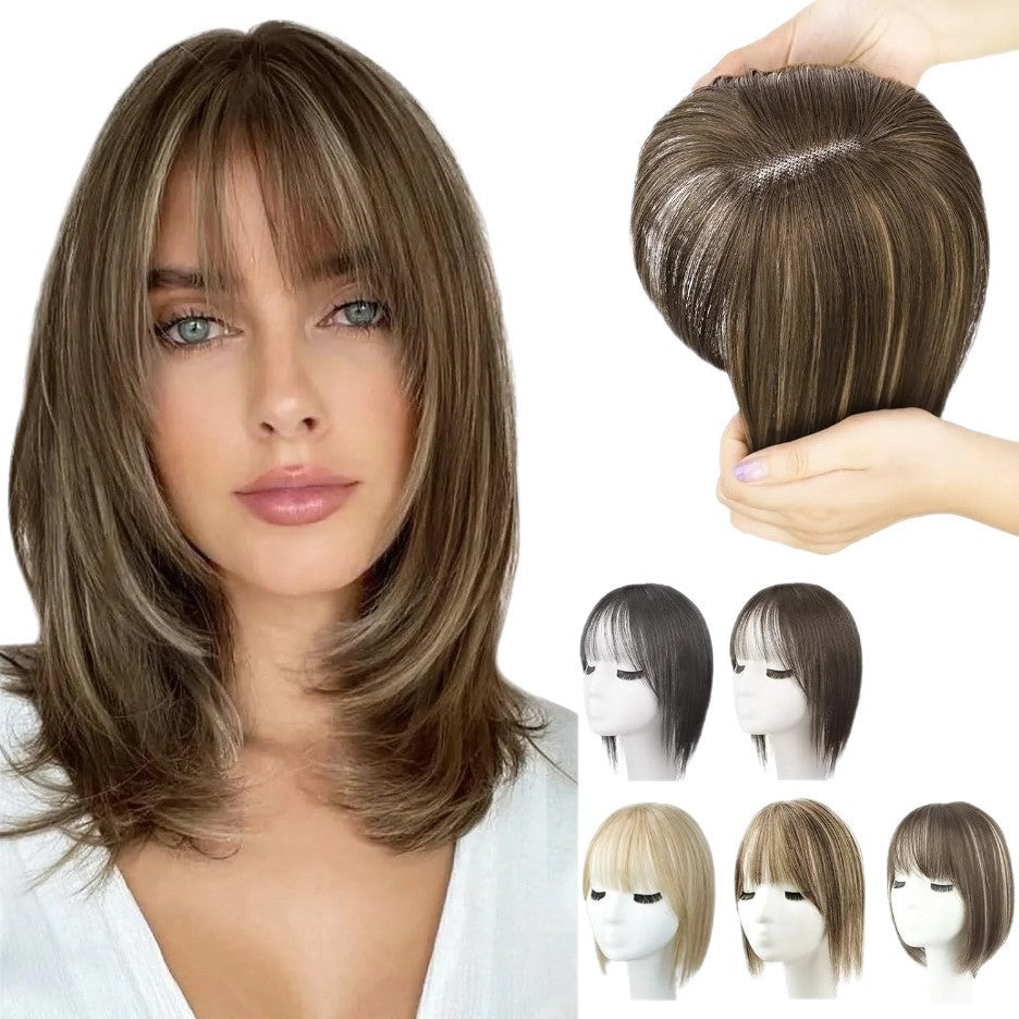 Perruque naturelle légère respirante pour femme Couvre les cheveux gris invisibles