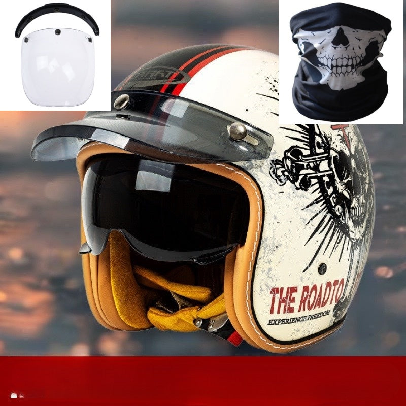 Motorcycle Helmet Motorcycle Helmet Men's And Women's Electric Car Built-in Goggles
